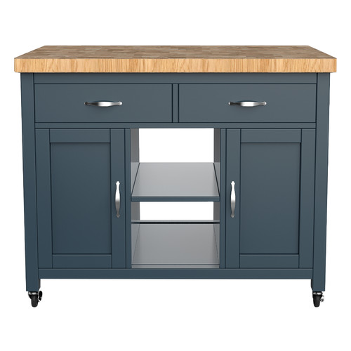 Blue mobile kitchen island - mobile,