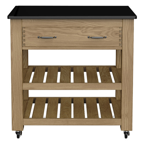 Oak kitchen island black - oak,