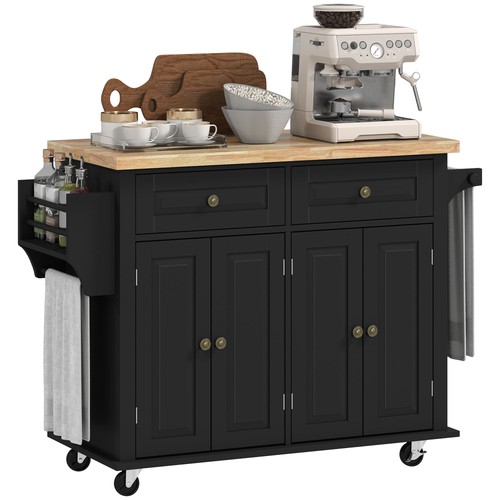 Homcom rolling kitchen island - rolling,