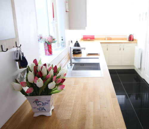 Oak rustic kitchen worktop - kitchen,